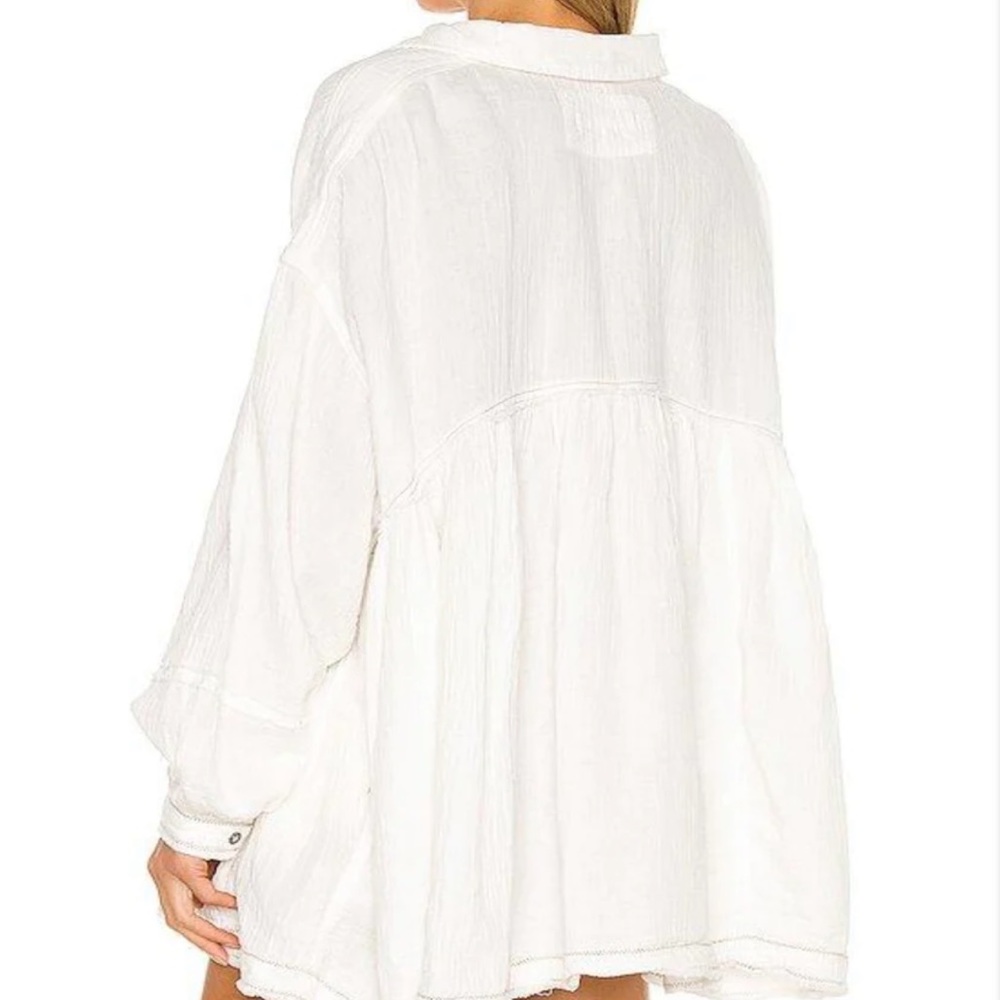 Free People Anaheim Ivory Button Down Top - Picture 2 of 7